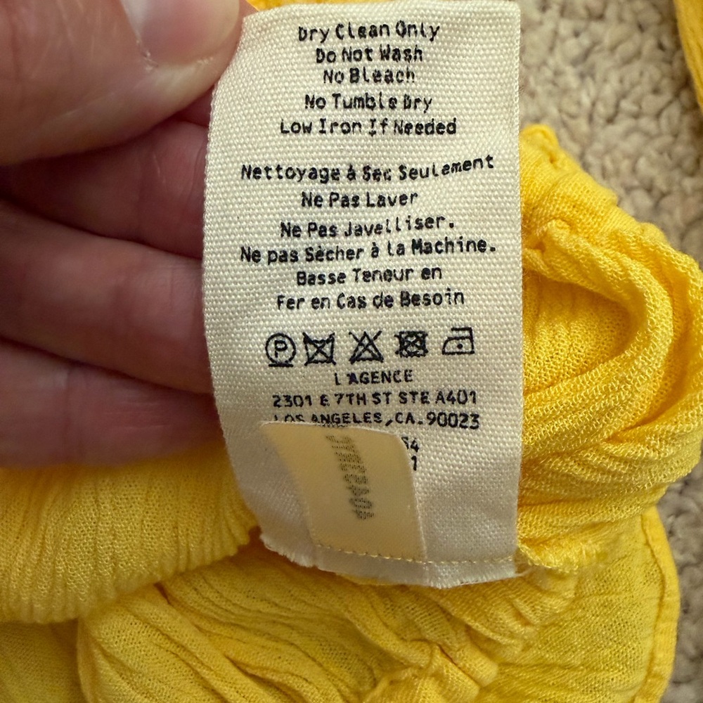 L'AGENCE Callan Off The Shoulder Women's Top in Yellow Size XS - Picture 6 of 8